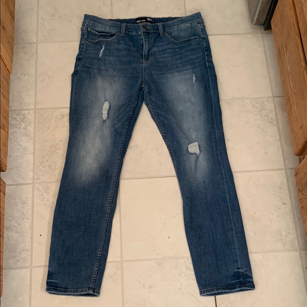 RSQ Skinny Taper Blue Distressed Jeans